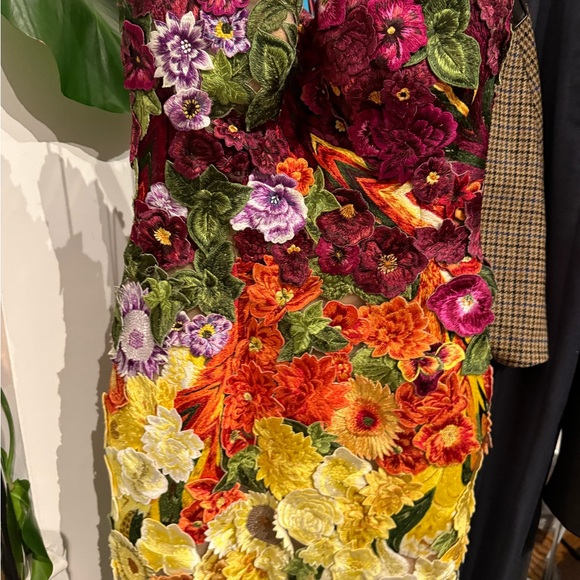 Oscar de la Renta Multicolor Strapless Dress - Picture 2 of 10